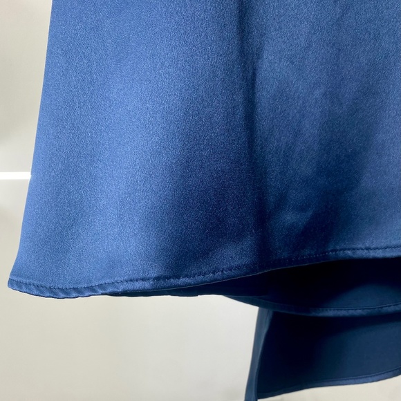 H&M WRAP DARK BLUE/GRAY SKIRT WITH SIDE BUCKLE SIZE 8 - Picture 5 of 6